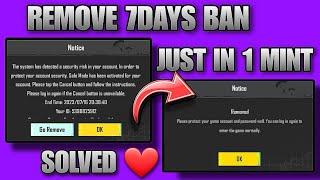 HOW TO REMOVE 7 DAYS BAN  FIX SECURITY ISSUE  IN PUBG MOBILE