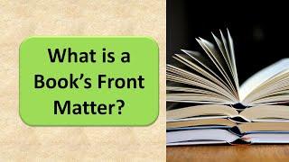 What is a Books Front Matter?