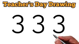 Teachers Day Drawing  Teachers Day Drawing Step By Step  Number Drawing