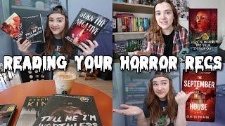 Reading YOUR HORROR RECS  spooky reading vlog