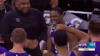 DeAaron Fox hits insane buzzer beater game winner from half court vs Magic 