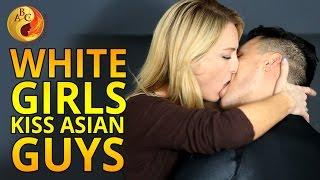 White Girls Kiss Asian Guys For The First Time on Valentines Day AMWF  白人女生第一次吻亚洲男生  화이트 여성 한국