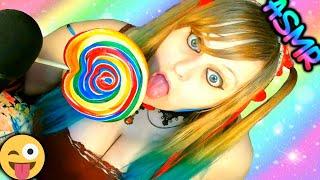ASMR  MASSiVE LOLLiPOP  Lollipop Licking Mouth Sounds Eating Crunching Plastic Sounds Candy 