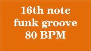 Drum Loop for Practice 16th note funk groove 80 bpm