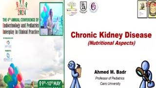 Chronic Kidney disease  Nutritional Aspects Prof Ahmed Badr