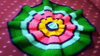 How to make woolen thalposh  woolen rumal design crochet thalposh flower rumal