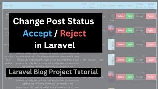 Accept or Reject post by Admin in Laravel Blog Project 