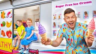 Five Kids in the Dads Ice Cream Truck  Baby  Alex + more Childrens videos