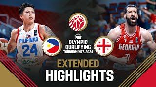 Philippines  vs Georgia   Extended Highlights  FIBA OQT 2024 Latvia