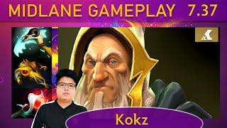  7.37 Kokz Keeper of the Light KDA - 31 KP - 100% New patch Mid Gameplay - Dota 2 Top MMR