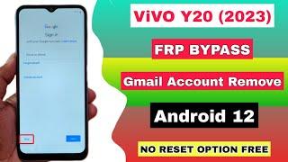 ViVO Y20 FRP BYPASS 2023  WITHOUT PC  Vivo Y20 Google Account Lock Remove Android 12