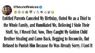 Entitled Parents Canceled My Birthday Outed Me as a Thief to the Whole Family and Humiliated Me...