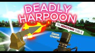 *NEW* BROKEN Harpoon GLITCH is CRAZY  Build a Boat for Treasure Roblox