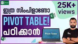 Learn Pivot Table in 10 Min  MS Excel Malayalam