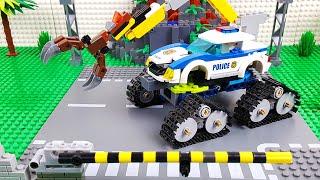 Lego Police Car Tractor vs Dump Truck and Excavator  Kids Cartoon  Experimental Cars for Kids