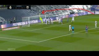 Messi Almost Scores From Corner Kick - Barcelona Vs Real Madrid - El Clasico 2021