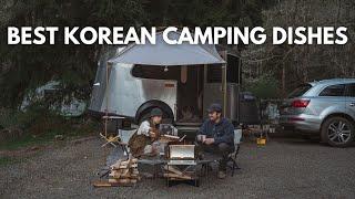 Camping on the Lake and cooking Korean food  Snow Peak  Airstream Basecamp  Ecoflow  Moonshade