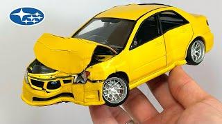 Crash test Subaru impreza WRX STI crashed the car complete destruction