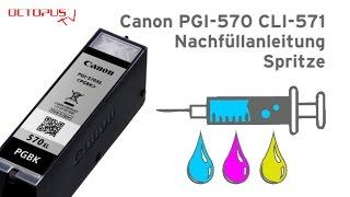 Nachfüllanleitung Canon PGI-570 CLI-571 Tintenpatronen Spritze