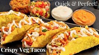 Veg Mexican Tacos  Taco Shells  Harissa sauce  Garlic Sauce  Veg Tacos Recipe  Mexican Tacos 