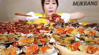 SUB SPICY MARINATED CRAB SOY SAUCE CRAB MARINATED SHRIMP SEAFOOD SPICY FLAVORS REAL SOUND MUKBANG