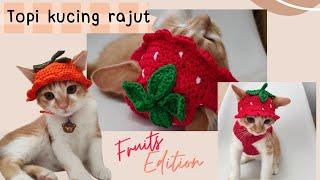 Strawberry Cats hat  Tutorial merajut topi kucing mudah & cepat