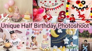 Half Birthday Photoshoot ideas  6 Month Baby Photoshoot ideas at Home  DIY Baby Photoshoot ideas