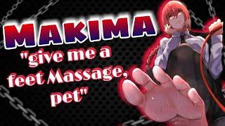 ASMR ROLEPLAY English  Giving a relaxing FEET Massage to your Boss Makima