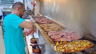 INSANE Greek street food in Athens Greece - SPECIAL GREEK LAMB + HUGE GYRO  Athens street food