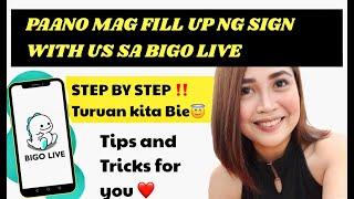 Paano mag fill up ng sign with us sa Bigo Live app step by step 2023