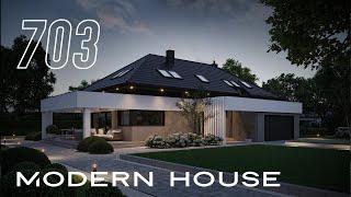 NewHouse 703 projekt nowoczesnego domu z poddaszem od Modern House