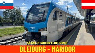 Cab Ride Bleiburg - Maribor Drava Valley Railway - Austria Slovenia train drivers view 4K