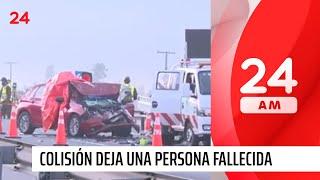 Conductora fallece tras choque de vehículo con camión en la Ruta 68  24 Horas TVN Chile