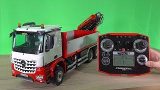 SCALEART PALFINGER CRANE RC TRUCK UNBOXING & FIRST TEST Mercedes Arocs CONSTRUCTION MATERIAL TRAIN