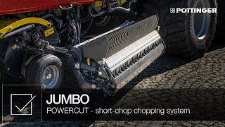 Short-chop chopping system POWERCUT on JUMBO loader wagons  PÖTTINGER