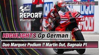 Duo Marquez Podium. Martin Crash Bagnaia P1. HIGHLIGHTS MOTOGP GERMAN SACHSENRING 2024