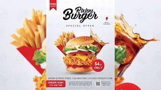 Burger Restaurant Flyer Design - Photoshop Tutorial