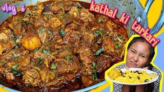 COOKING SPICY KATHAL SABJI FOR GUESTS VLOG  HORROR MOVIE WITH FRIENDS  SUNDAY SHOPPING VLOG VIDEO