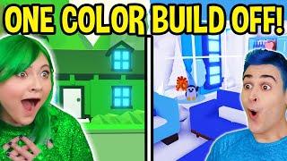 CHALLENGING MY *BOY FRIEND* TO A *ONE COLOR BUILD OFF* CHALLENGE FOR HIS DREAM PET ADOPT ME ROBLOX