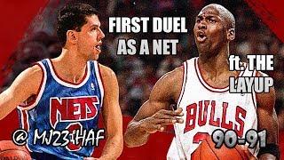 Michael Jordan vs Dražen Petrović Highlights Bulls vs Nets 1991.02.16-43pts TOTALFIRST REAL DUEL