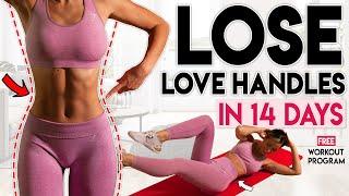 LOSE LOVE HANDLES and BELLY FAT in 14 Days  Home Workout