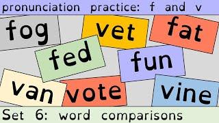 Set 6 F and V Word Pronunciation Practice. English Lesson.