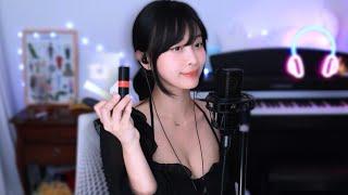 The gentle sound of applying lipstick & whispering ASMR