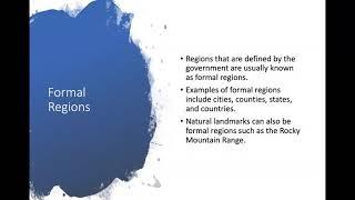 Functional Formal and Vernacular Regions