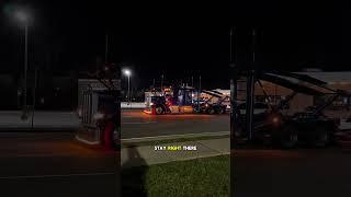 Late night pit stop #truckdriver #peterbilt389 #carhaulerlife