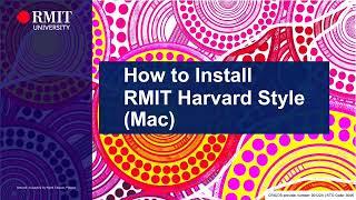 How to install RMIT Harvard Style Mac