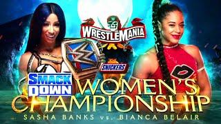 Sasha Banks vs. Bianca Belair - Official Match Card HD - WWE WrestleMania 37