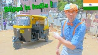 Blippi in India  Learning About the Rickshaw Tuk Tuk for Kids