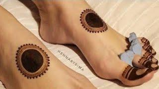 Most Beautiful Feet Mehndi Design For BeginnersEasy Leg Mehndi DesignSimple Feet Henna Design