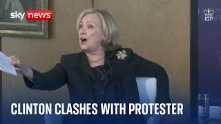 Hillary Clinton clashes with protester who asked her to denounce Joe Bidens Oval Office speech